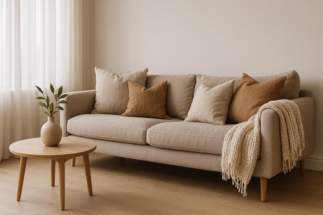 Miękka sofa z poduchami klucz do komfortowego salonu