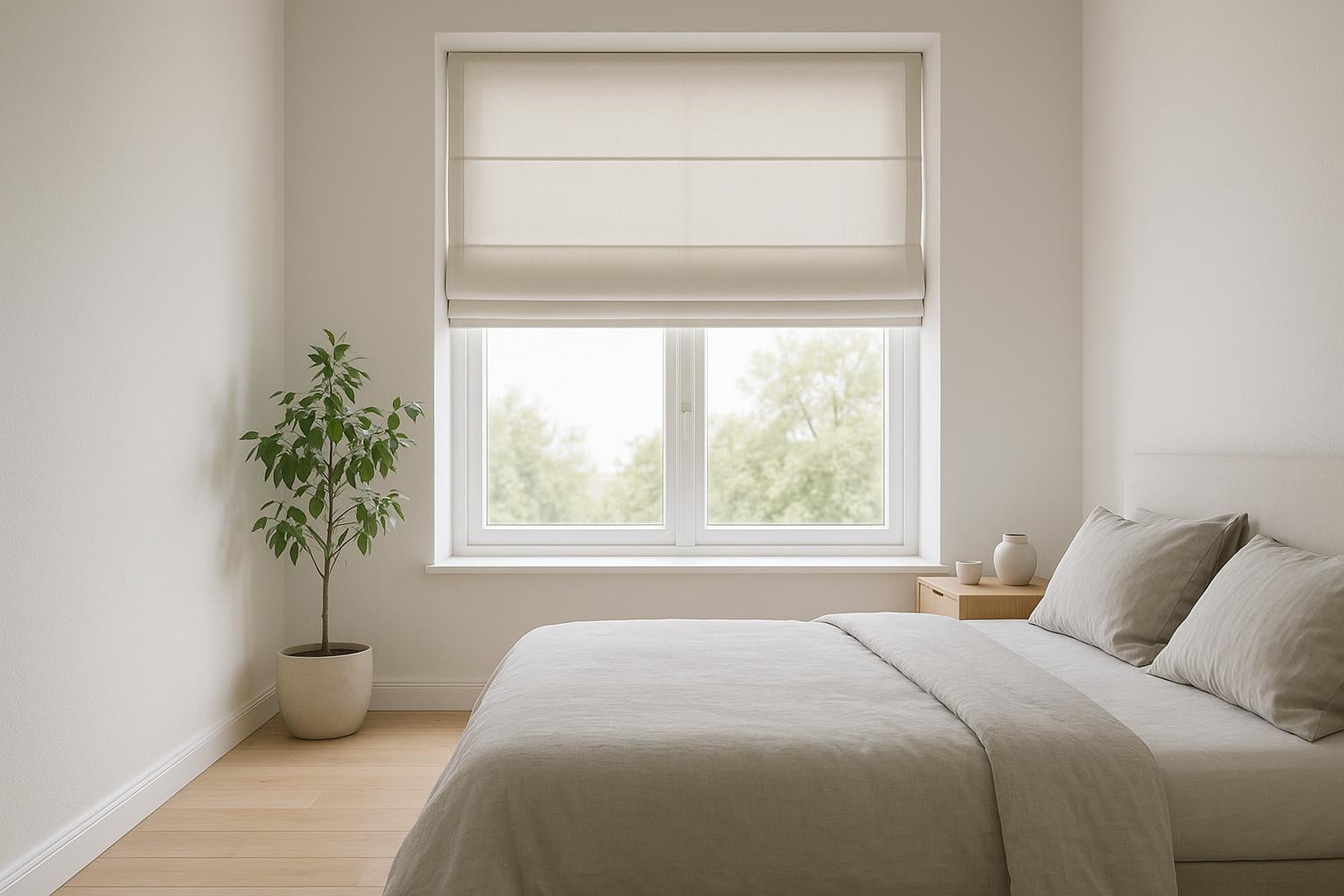 Rolety rzymskie z tkaniną blackout do sypialni: wybór i montaż