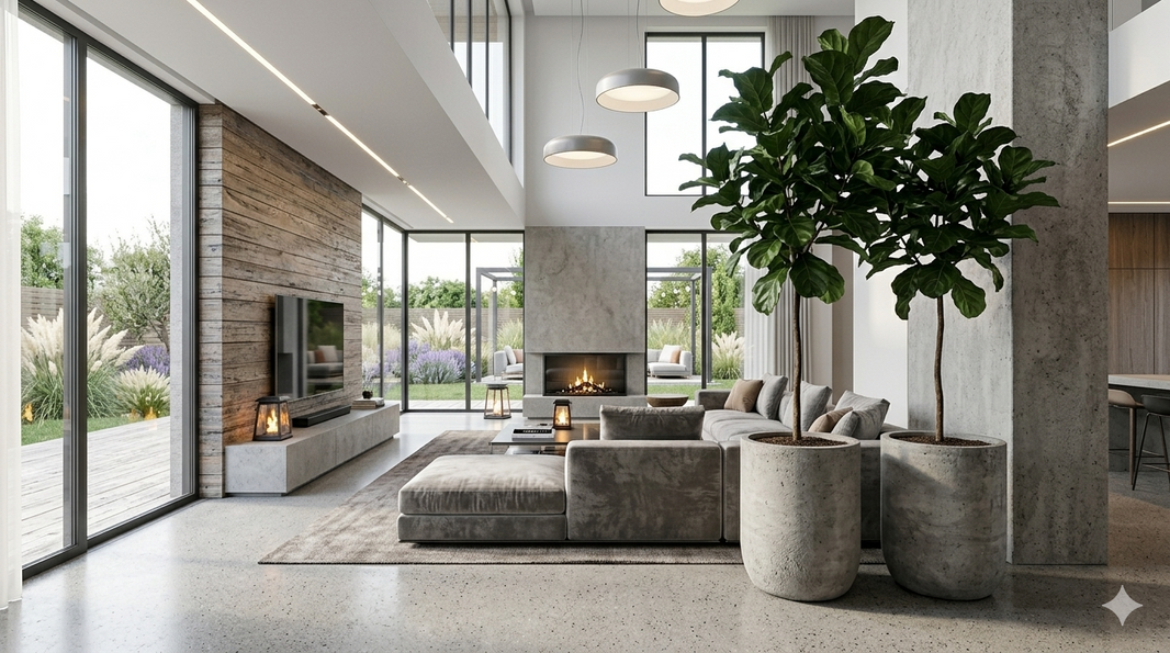 Salon z klasą: Jak dobrać eleganckie duże donice do nowoczesnego wnętrza?