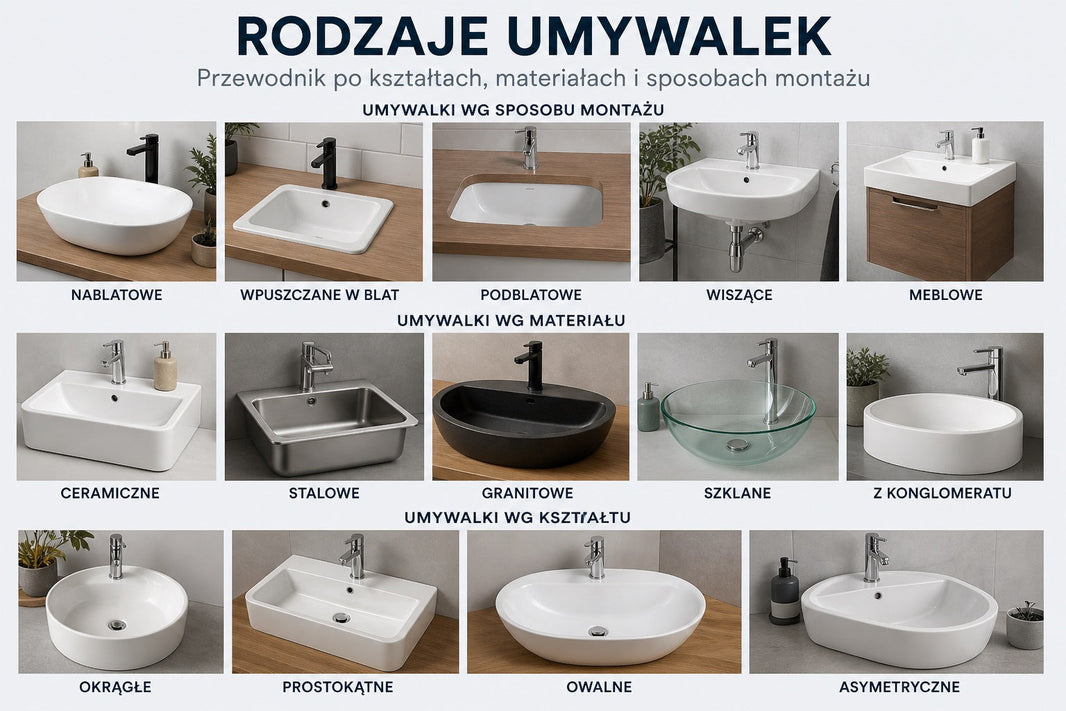 Rodzaje umywalek – kompletny przewodnik, który ułatwi wybór