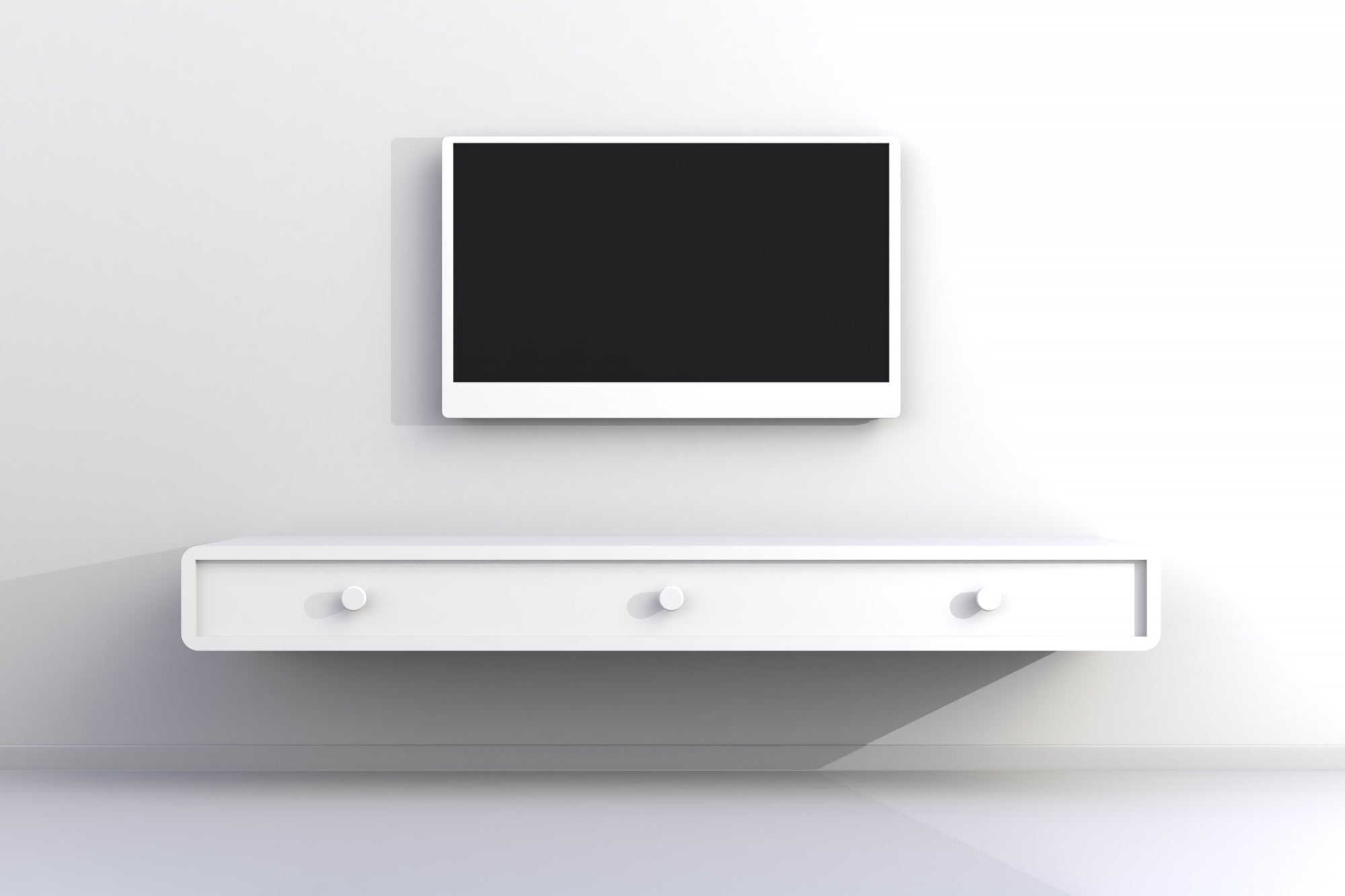 2. Półka pod TV wisząca - idealne rozwiązanie dla małych przestrzeni