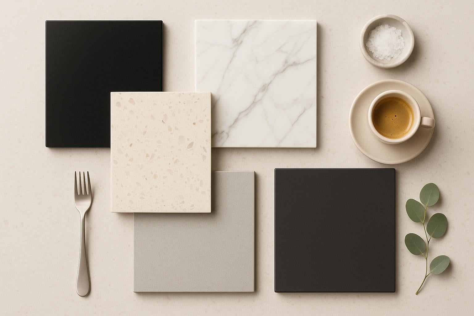 5 kluczowych inspiracji na blat do kuchni kaszmirowej (wykluczając drewno)