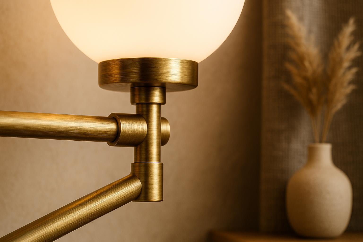 Lampa ścienna na wysięgniku ruchomym: design i materiały