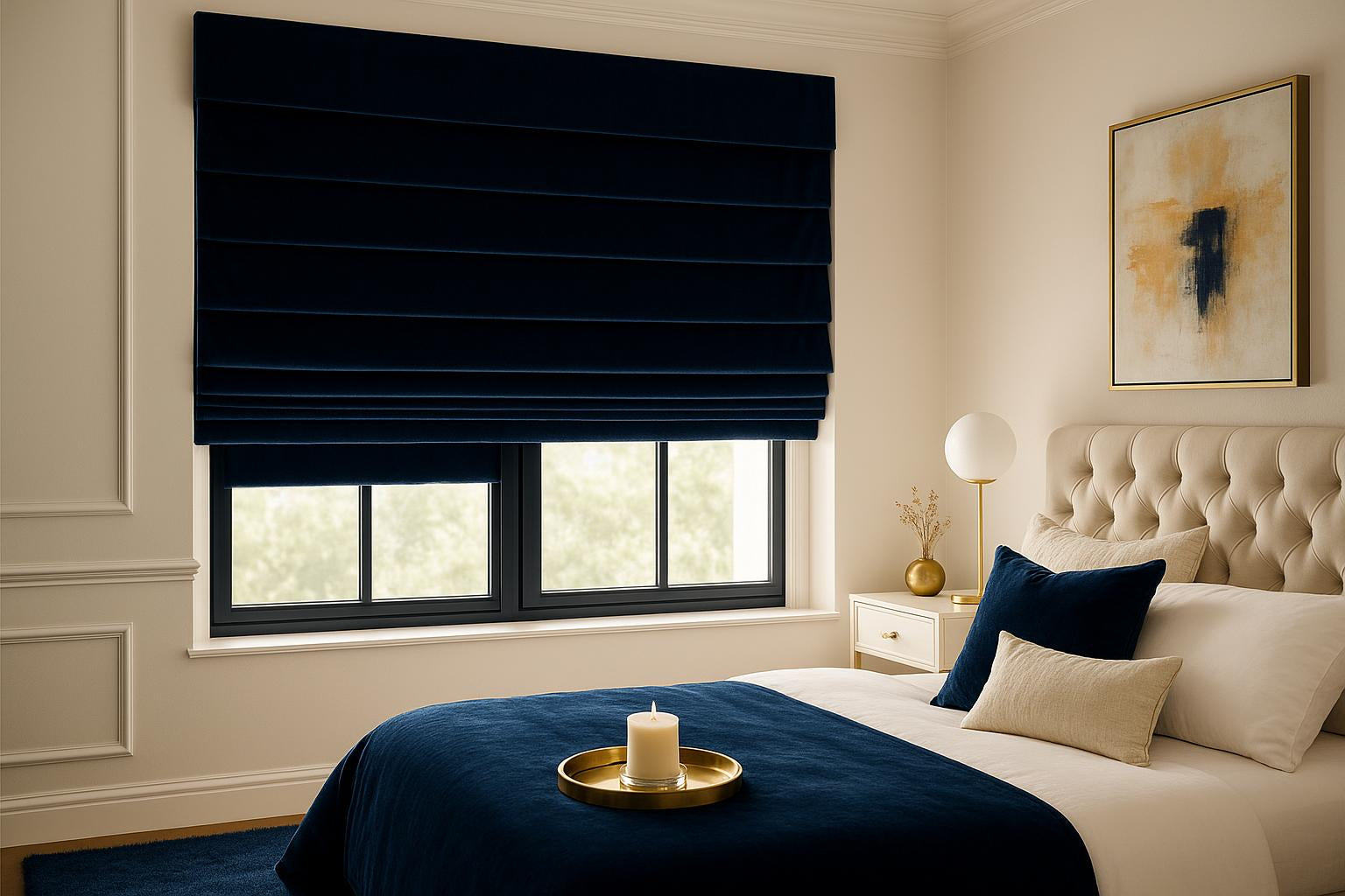 Rolety rzymskie z tkaniną blackout do sypialni: estetyka i design