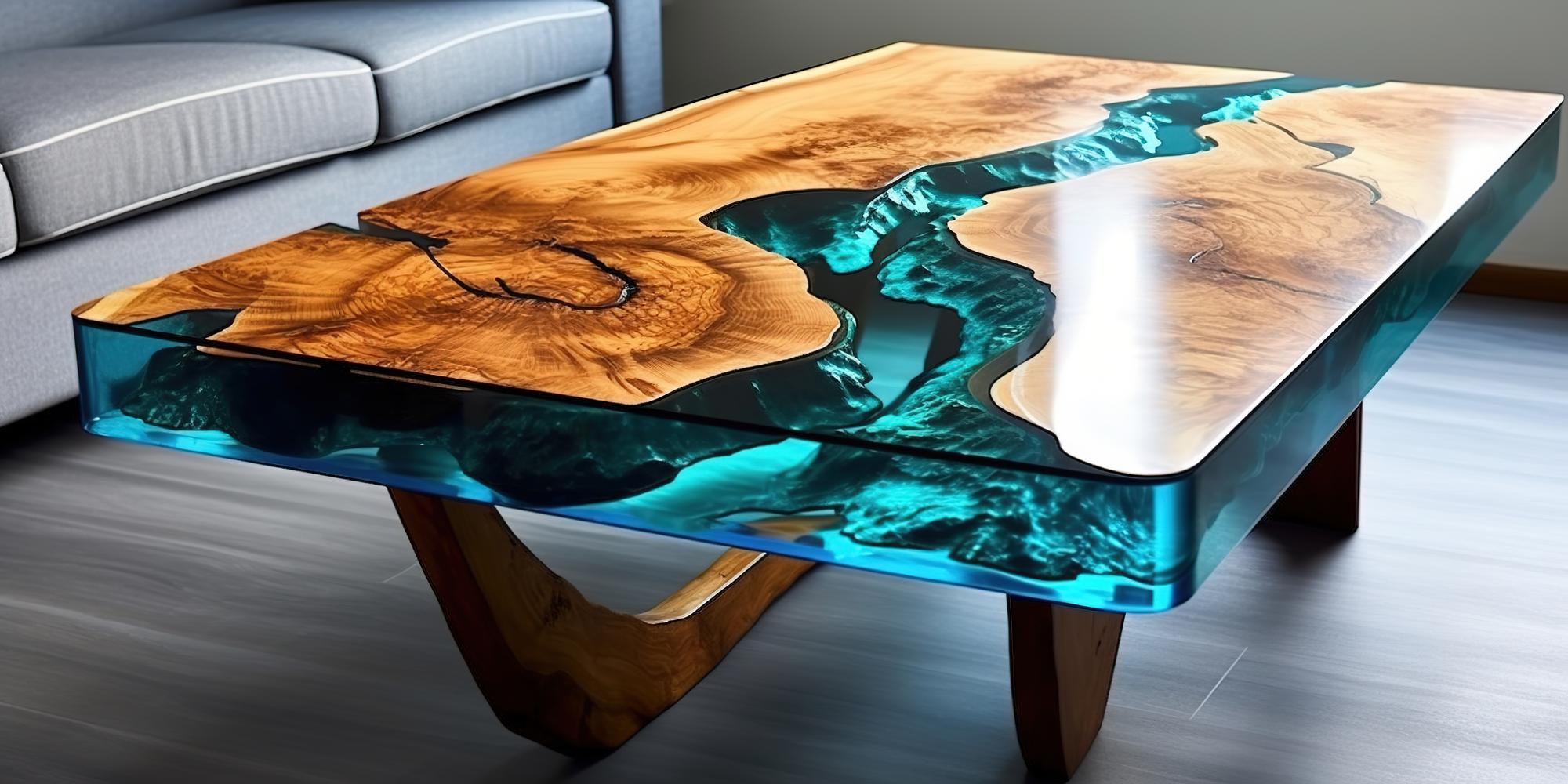 Stolik kawowy z drewna i żywicy epoksydowej: nowoczesny design
