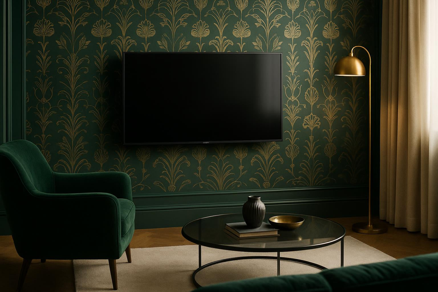 Tapeta w salonie na jednej ścianie z telewizorem klucz do stylu